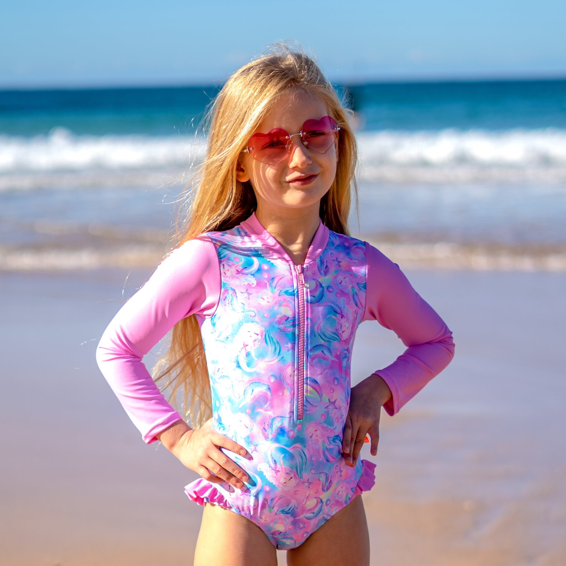 salty ink girls one piece sunsuit sunprotection